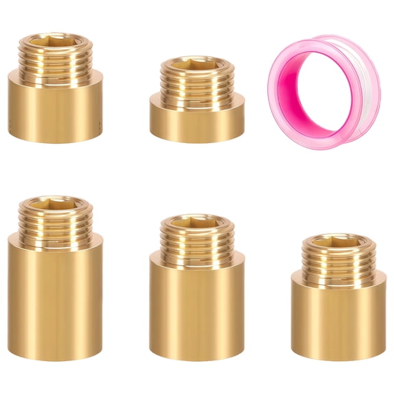 Small Brass Extension Coupling Strong Male Female Threaded Adapter High Pressure Hot Water Systems for Tight Spaces