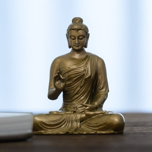 Small Brass Medicine Buddha Statue - Handmade Zen Decor & Spiritual Healing Gift