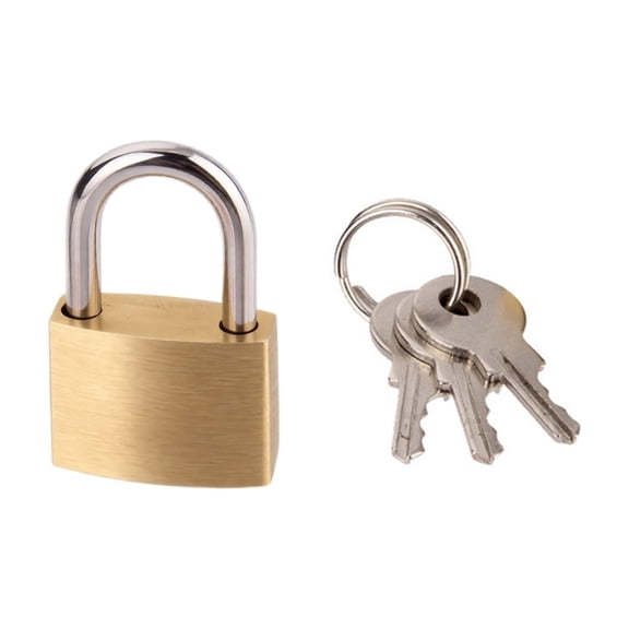 Small Brass Padlock with 3 Keys for Luggage Suitcase Backpack Locker Mailbox Toolbox Cabinet Storage Case Travel Lock
