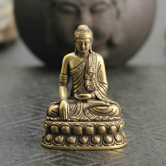 Small Brass Statue Tibet Buddhism Bronze Buddhist Sakyamuni Buddha Figure Decor