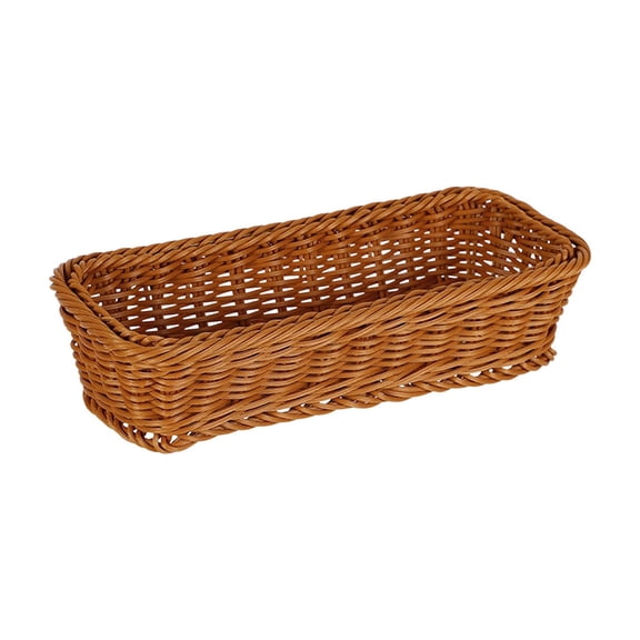 Small Bread Basket for Serving, Silverware Organizer Basket, Flatware Organizer for Drawer, Stackable Wicker Storage Baskets for Spoons forks Knives 11.81*4.72In