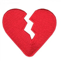 Small Broken Heart Embroidered Iron On Patch