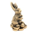 thumbnail image 1 of Small Bronze Color Rabbit Statue, 1 of 2