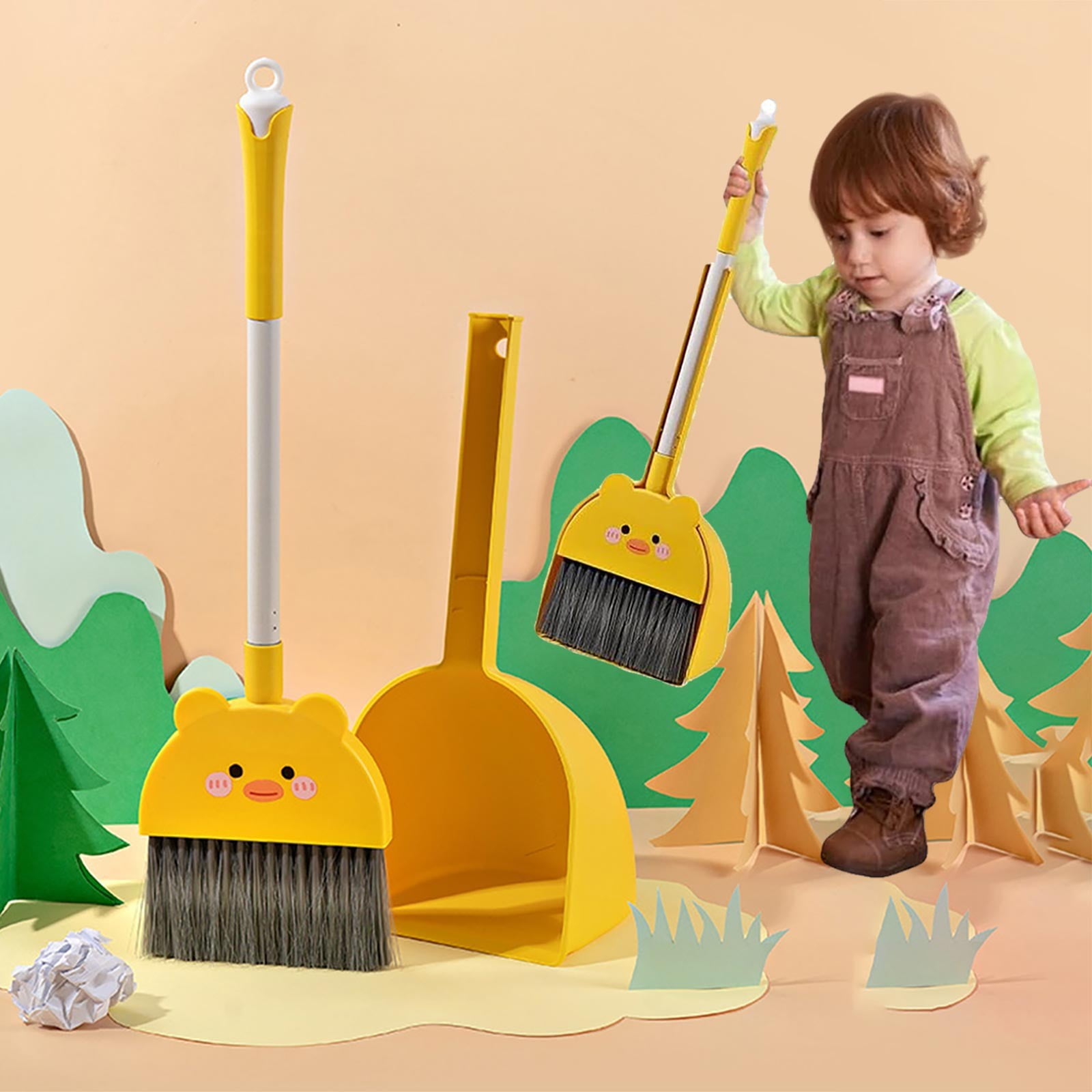 Small Broom And Dustpan Set, 2 Pack Mini Broom/Squeegee And Dustpan, Small Dustpan And Brush Set For Home Cleaning, Sofa, Desk, Guinea Pig Cage,Cat Nest,Yellow - View #7