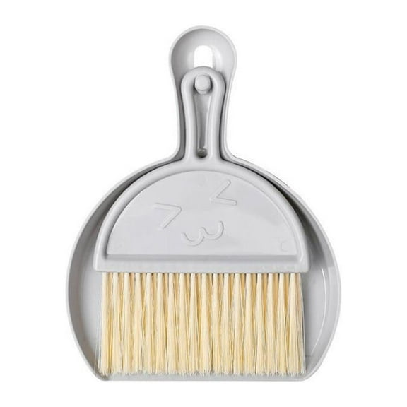 Small Broom and Dustpan Set,Mini Handheld Dust pan with Cleaning Brush Combo for Home,Desktop,Sofa,Kitchen,Keyboard,Sweeping Gray