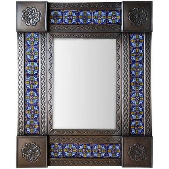 Small Brown Aldeno Tile Mexican Mirror