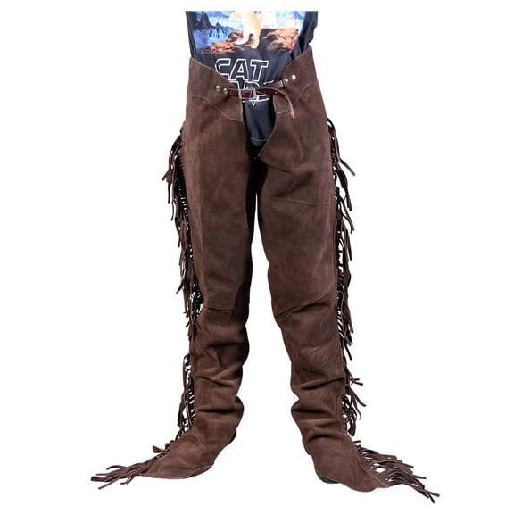 Small Brown Hilason Full Grain Leather Shotgun Work Chaps