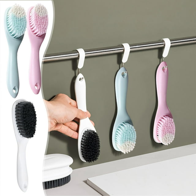 Small Brushes for Cleaning, Stiff Bristle Scrub Brushes with Long Handle for Kitchen, Bathroom, and Tile Floors, Ideal for Gaps, Crevices, and Window Tracks