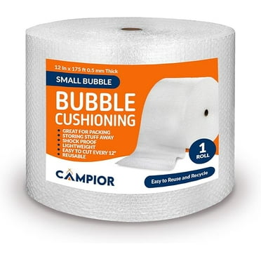 Small Bubble Cushioning Wrap for Moving and Shipping - 175 Ft Bubble Packing Wrap for Packaging Boxes and Mailers, Clear Bubble Roll Moving Supplies, Perforated Every 12 inches, Pack of 1