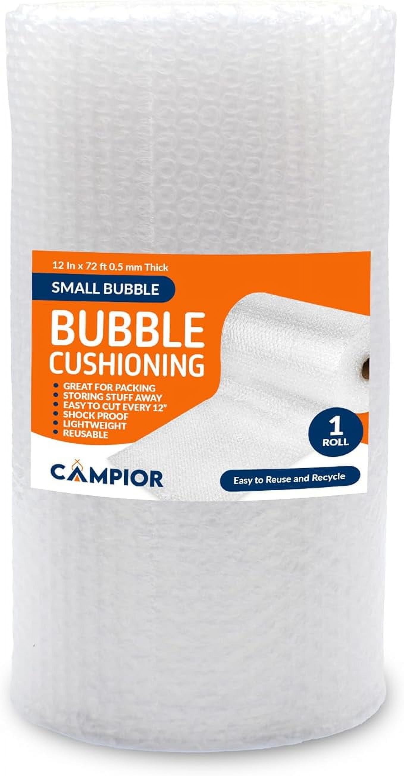 Small Bubble Cushioning Wrap for Moving and Shipping - 30 Ft Bubble Packing Wrap for Packaging Boxes and Mailers, Clear Bubble Roll Moving Supplies, Perforated Every 12 inches, Pack of 1