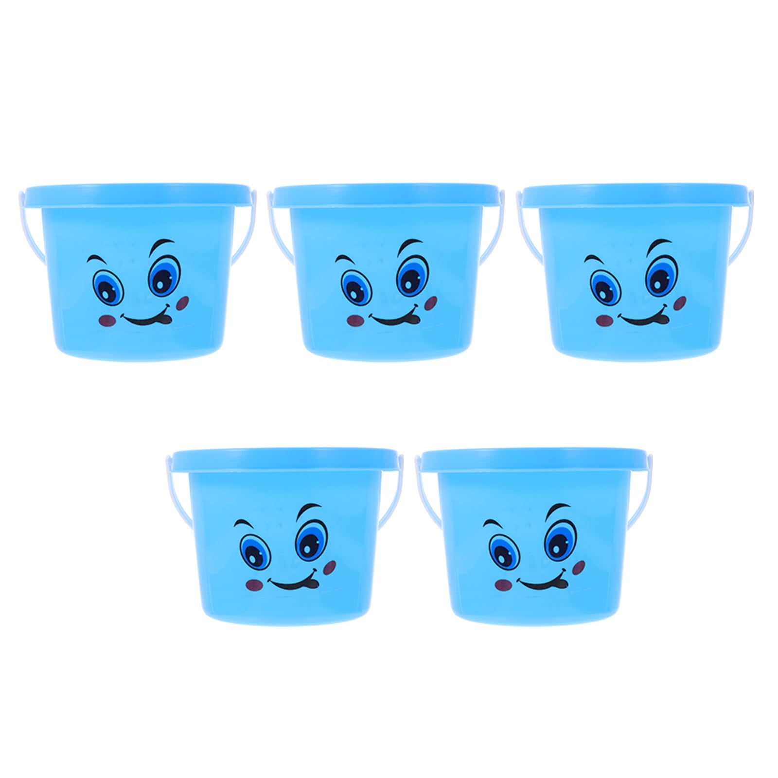 Small Buckets Childrens Beach Buckets Portable Sand Buckets Blue Fishing  Buckets for Kids- 5