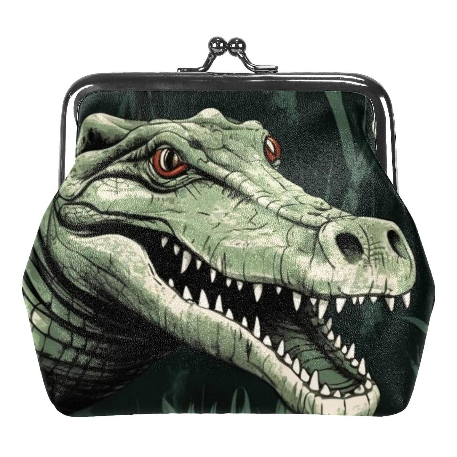Small Buckle Coin Purse Crocodile Pouch Kiss-lock Clasp Change Purse ...