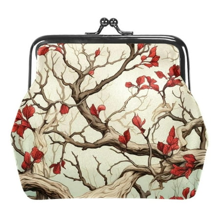 Small Buckle Coin Purse Tree Pouch Kiss-lock Clasp Change Purse Wallets