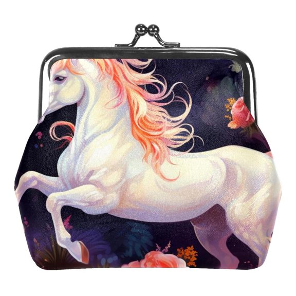 Small Buckle Coin Purse Unicorn Pouch Kiss-lock Clasp Change Purse Wallets