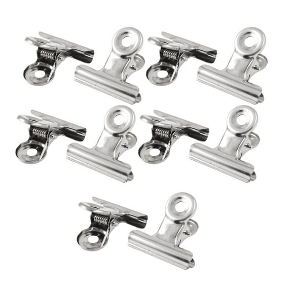 Small Bulldog Clips, Silver Metal Hinge Clips for Crafts Photos Pictures, Mini Binder Clips Paper File Clamps for Office Home, 1.2 Inch, 10 Pack