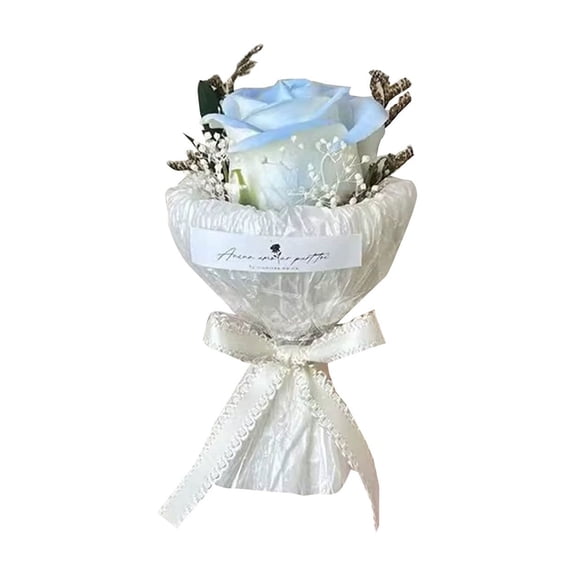 Small Bunch of Artificial Roses， Bouquet of Soap Rose Preserved Flower Artificial Dried Flower Souvenir Birthday and Decorative
