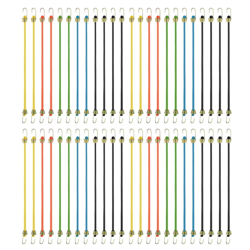 Walmart discount codes: Small Bungee Cords with Hooks 48 Pack, Adjustable Rubber Elastic Cords for Luggage Roof Rack Hanging Outdoor