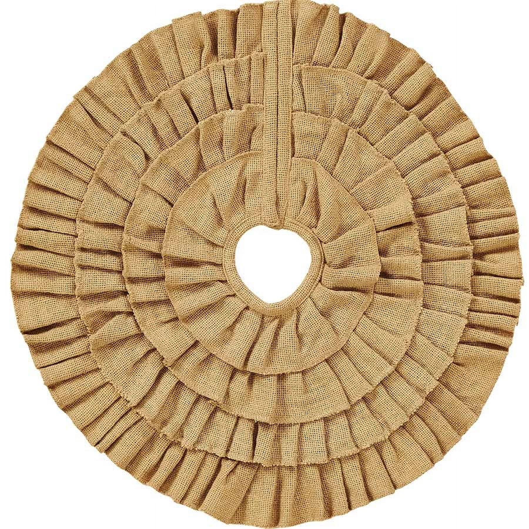 Small Burlap Natural Ruffled Tree Skirt