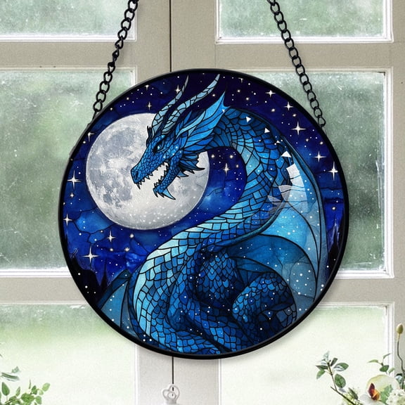 Small Business Christmas Gift - Celestial Dragon Hanging Halloween Fall Christmas Stained Glass Hanging Ornament - Sparkling Holiday Tree Decoration, Xmas Gift for Friends & Family, 2025 Keepsake