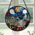 thumbnail image 1 of Small Business Christmas Gift - Christmas Cards Nostalgic Stained Glass Hanging Ornament - Merry Christmas Tree Decor, Thoughtful Holiday Gift for Mom, Dad, Friends, Family, 1 of 3