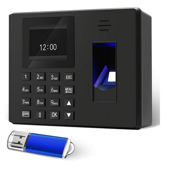 Small Business Fingerprint Clock with PIN Punch In 2-in-1 US Plug 100-240V