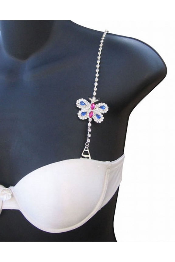 Small Butterfly Rhinestone Bra Strap