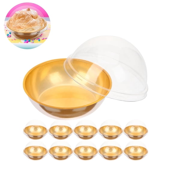 50pack of Clear Plastic Mini Cake Box,Small Cake Containers,QZS Plastic Puff Container,Portable Mini Dessert Box for Baking Packing