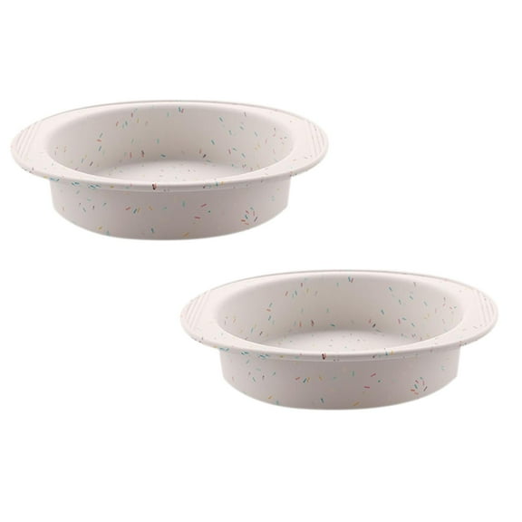 Small Cake Pans,8 Inch Silicone Round Cake Pan with Metal Reinforced Frame,Nonstick Silicone Springform Pan for Baking Suitable for Making Layers,Cheese & Chocolate Cakes,2PCS