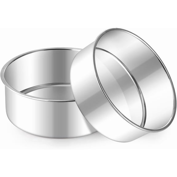 Small Cake Pans Set of 2, 5 Inch Stainless Steel Mini Round Baking Pan Tins - Non-Toxic & Leak-Proof Cake Mold for Smash Birthday Layer Tiered Cheesecake, Easy Clean & Dishwasher Safe