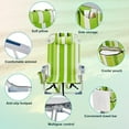 thumbnail image 1 of Low Chair Outdoor,Beach Style Chairs,Short Oxford Cloth Aluminum Tube Bearing Backpack Beach Chair Green Stripes Portable Folding Camping Chair for Beach,Camp, 1 of 15