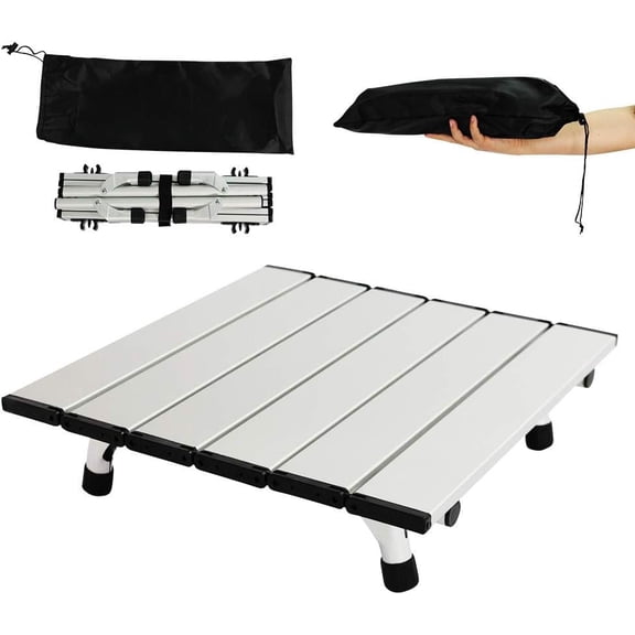 Small Camping Tables That Fold Up Lightweight Aluminium, Beach Tables for Sand Foldable, Camp Tables Portable Foldable, Portable Picnic Table for Outdoor, Camping, Picnic, Hiking, Backpacking