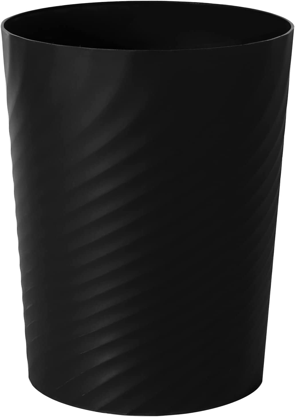 Black Plastic Slim Kitchen Trash Can, 1.8 Gallon