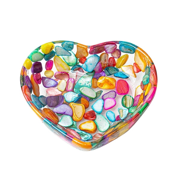 Small Candy Dish Heart Shaped Resin Bowls Transparent Bowl With Beautiful Patterns