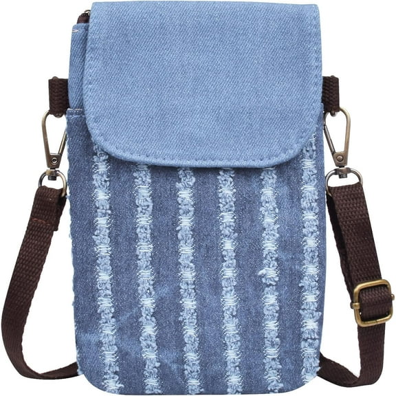 Small Canvas Cell Phone Purse Wallet- Handmade Cute Cross Body Phone Purse with Adjustable Shoulder Strap