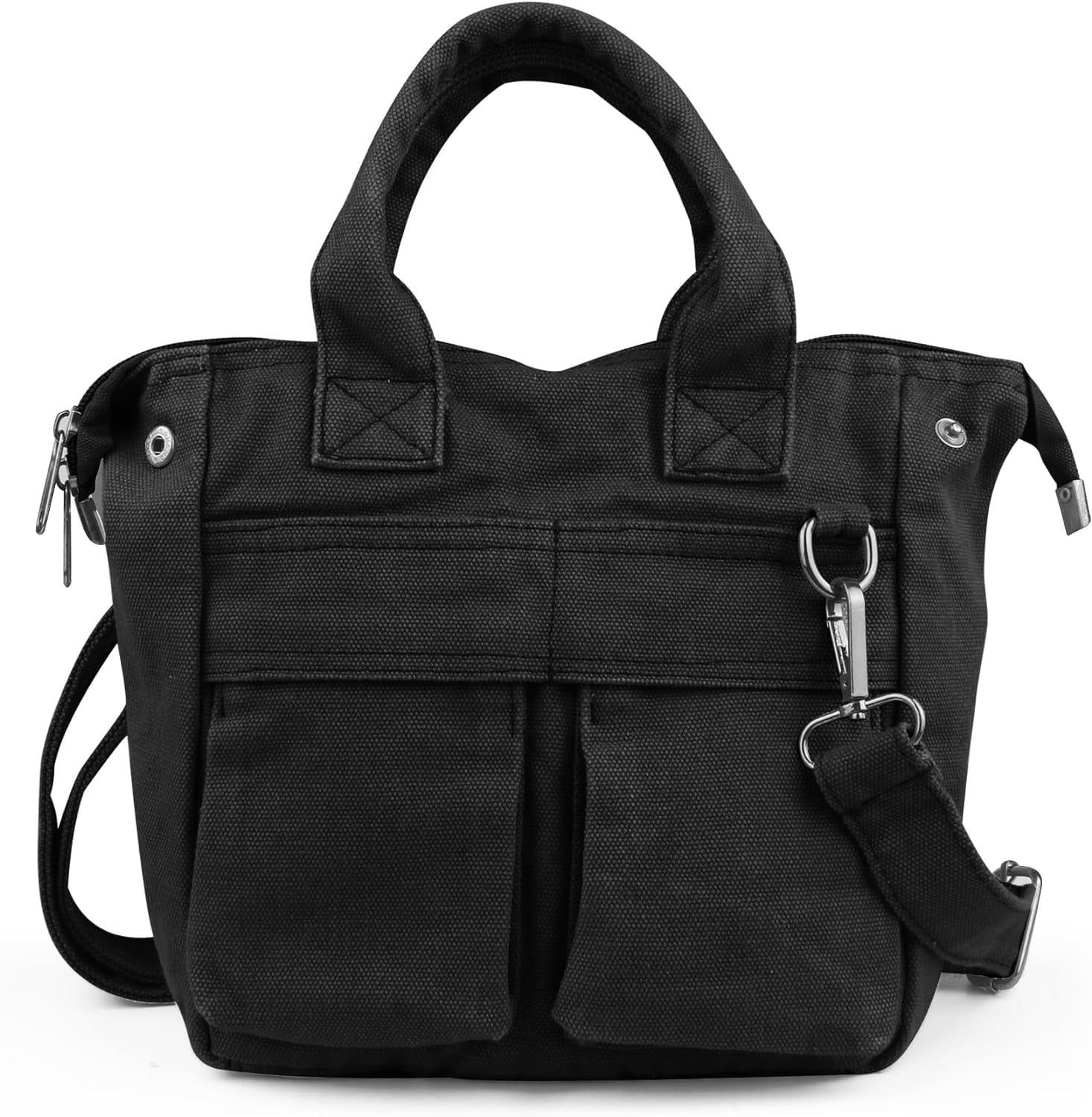 Small Canvas Messenger Tote Bag for Women, Cute Mini Crossbody Purse, Casual Satchel Shoulder