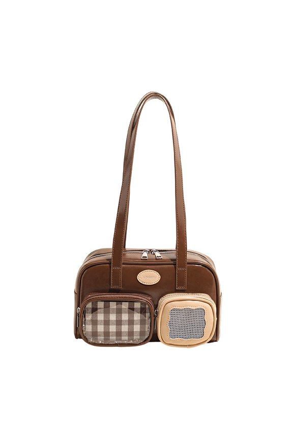 Small Capacity Daily Window Ita Bag for Women and Girls, Korean Versatile Underarm Commuter Bag, Ribbon Decor Zipper Design Casual Style PU Purse