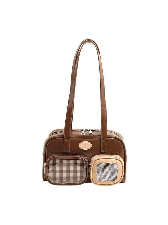 Small Capacity Daily Window Ita Bag for Women and Girls, Korean Versatile Underarm Commuter Bag, Ribbon Decor Zipper Design Casual Style PU Purse