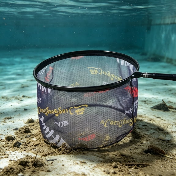 Small Capacity Pool Leaf Skimmer Net, Deep Mesh Debris Catcher for Swimming Pool Surfaces, Durable Polyester Floating Waste Cleaner with Solid Metal Frame & Standard Pole Joint for Daily Water Upkeep