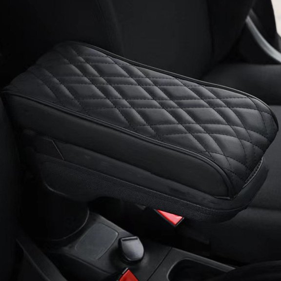 Small Car Armrest Box Height Increasing Pad with Ergonomic Design, Universal Adaptability, and Breathable Fabric for Drivers, Made of Leather and Memory Foam