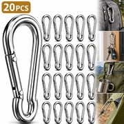Small Carabiner Clip, 20pcs 1.57inch Mini Carabiners Clips, M4 Stainless Steel Spring Snap Hook Heavy Duty, Locking Carribenares for Climbing Hiking Camping Fishing