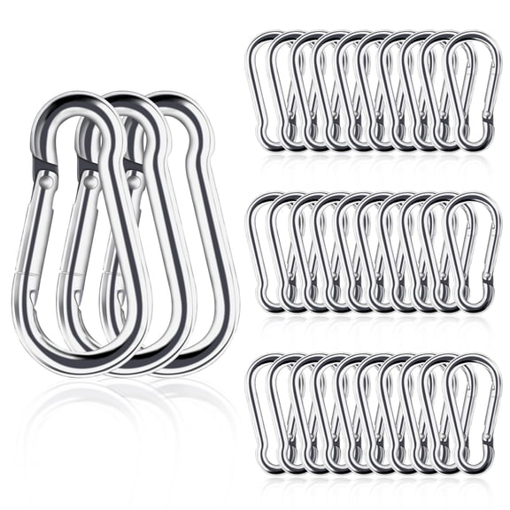 Small Carabiner Clip,30pcs 1.57inch Mini Carabiners Clips,M4 Stainless Steel Spring Snap Hook Heavy Duty,Locking Carribenares for Climbing Hiking Camping Fishing