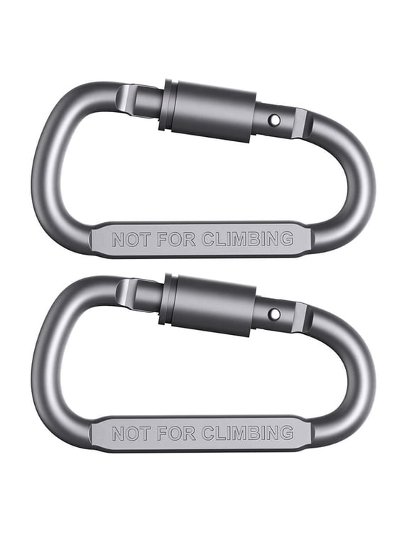 Small Carabiner Clip Carabiner Keychain Heavy Duty Caribeaner Hook D Ring Aluminum Carbiner Clip for Keys Backpack Hiking Camping Fishing (Grey 2pcs)