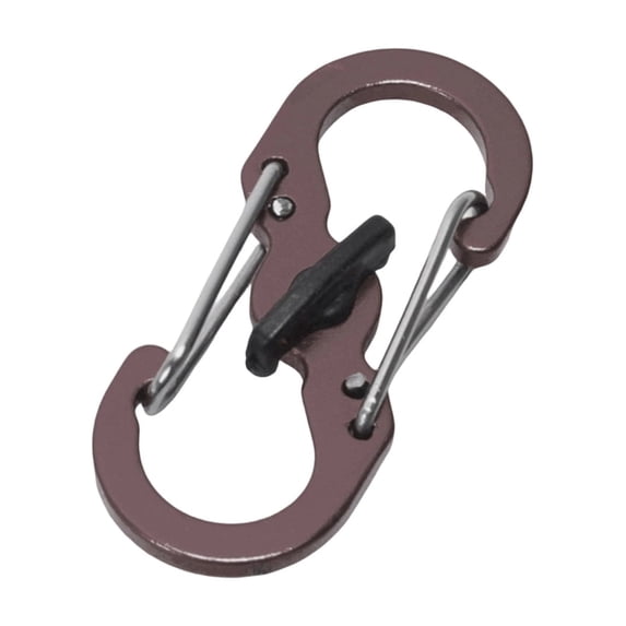 Small Carabiner Clips, Carabiner Clips, Small Locking Carabiner, Stainless Steel S Hooks, Anti Theft Retention, Outdoor Travel, Brown, One Size, 1 Pc