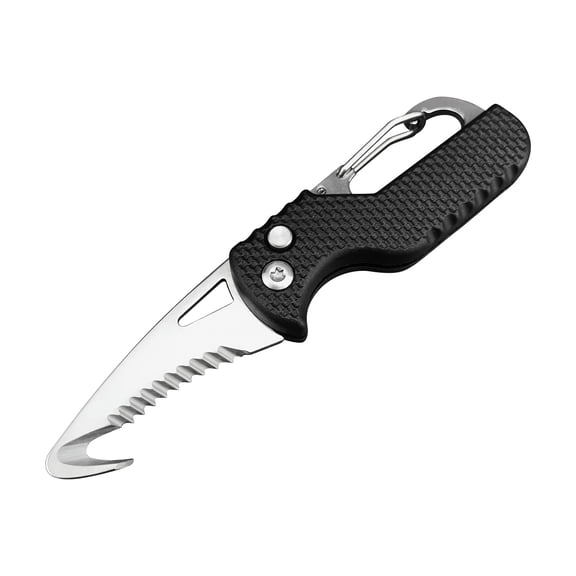 Mini Carabiner Keychain Knife, EDC Muti-Tool for Opening Wrap, Tape and Strap, Box Cutter, Seat Belt Cutter, Survival Gear for Men Women