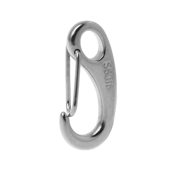 Small Carabiner with Egg-shaped Spring, Stainless Steel, Quick-connect Snap Hook