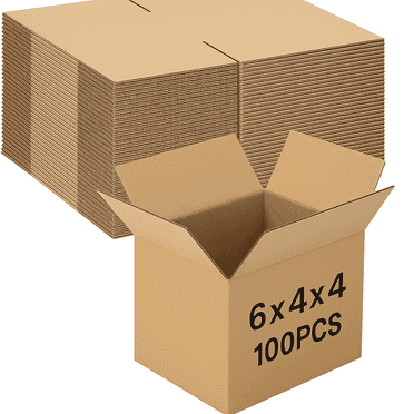 Small Cardboard Boxes 6"L x 4"W x 4"H Set of 100PCS | Corrugated Cardboard Box for Mailing, Packing, Packaging and Storage