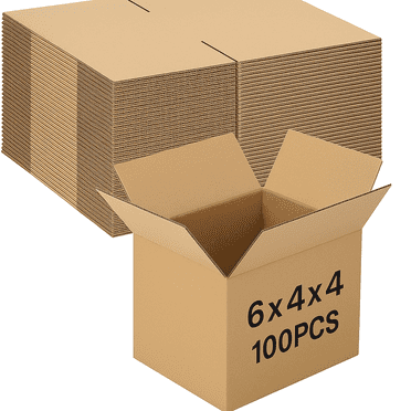 Small Cardboard Boxes 6"L x 4"W x 4"H Set of 100PCS | Corrugated Cardboard Box for Mailing, Packing, Packaging and Storage