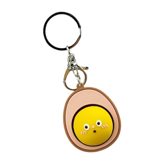 Small Cartoon Eggs Key Holder With Clickers Designs Portable Accessory