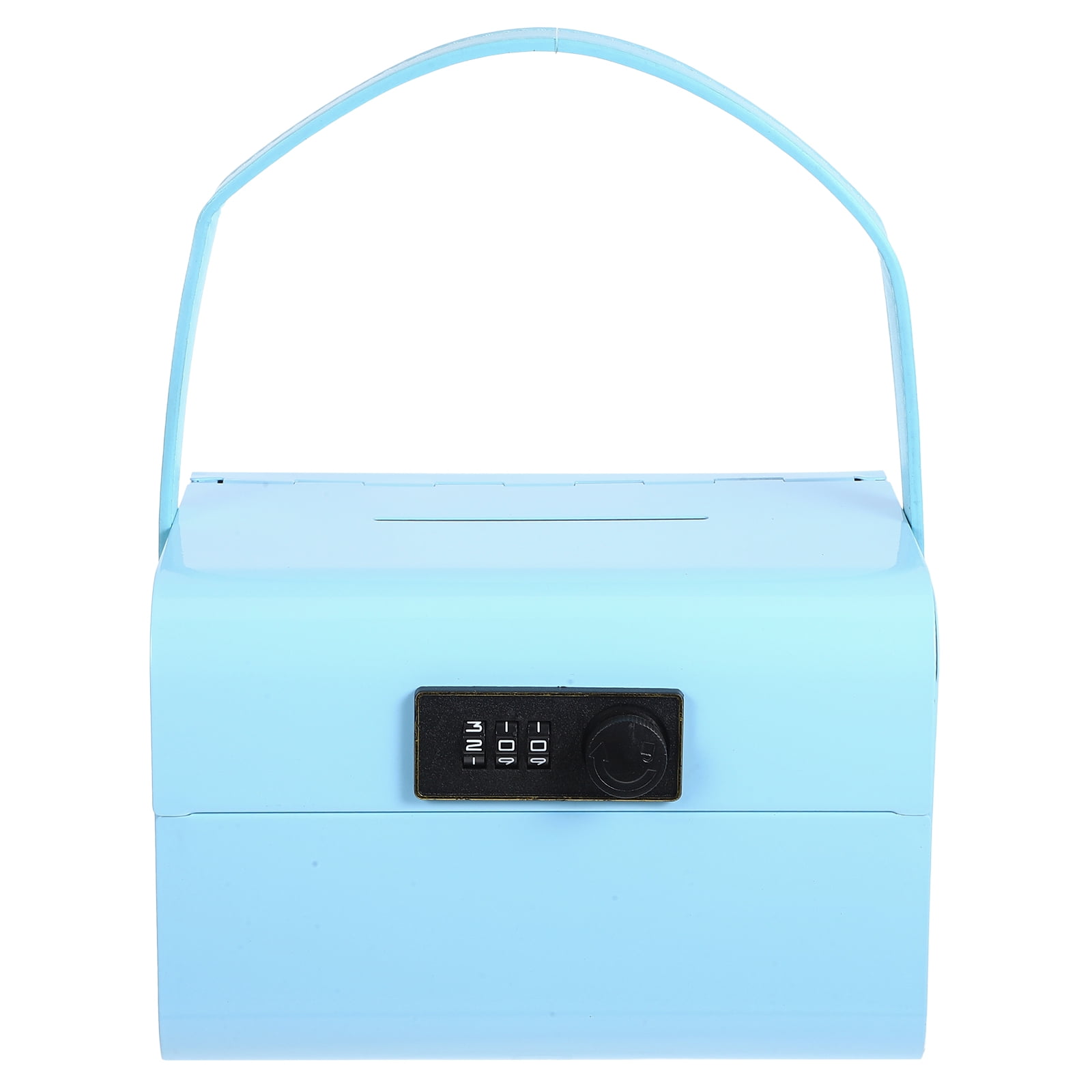 Small Cash Box With Combination Lock Handheld Metal Money Box Safe Piggy Bank Coin Jar Organizer