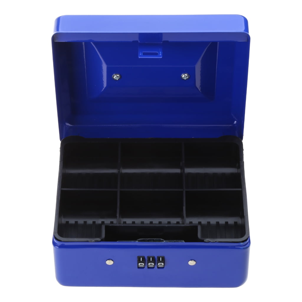 Small Cash Box with Combination Lock Portable Metal Money Box with
